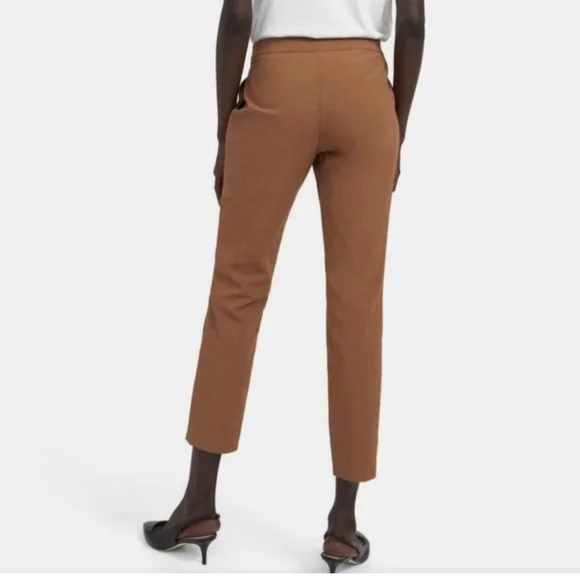 Theory Thaniel Deep Hazelnut Kenett Elastic Pull On Strech Slim Pants, S/ 4 NWT - Picture 3 of 16